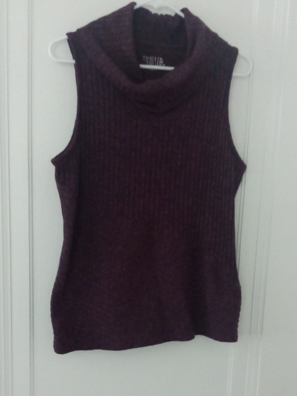 Sleeveless Cowl Neck Sweater - Deep Plum women XL